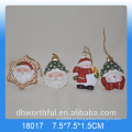 Natal, giftware, cerâmico, penduradas, Ornamento, santa, forma